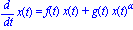 diff(x(t), t) = f(t)*x(t)+g(t)*x(t)^alpha