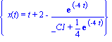 {x(t) = t+2-exp(-4*t)/(_C1+1/4*exp(-4*t))}