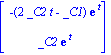 Vector[column]([[-(2*_C2*t-_C1)*exp(t)], [_C2*exp(t)]])