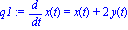 q1 := diff(x(t), t) = x(t)+2*y(t)