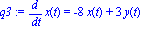 q3 := diff(x(t), t) = -8*x(t)+3*y(t)