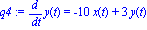 q4 := diff(y(t), t) = -10*x(t)+3*y(t)