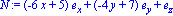 N := Vector[column]([[-6*x+5], [-4*y+7], [1]], [
