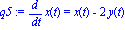 q5 := diff(x(t), t) = x(t)-2*y(t)