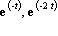 exp(-t), exp(-2*t)