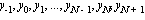 y[-1], y[0], y[1], `...`, y[N-1], y[N], y[N+1]