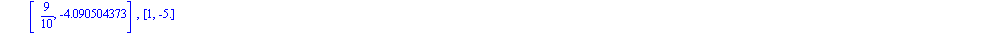 fd_table1 := [0, 2.], [1/10, .7287947840], [1/5, -.1510839407], [3/10, -.7962549349], [2/5, -1.313002310], [1/2, -1.776139097], [3/5, -2.241575344], [7/10, -2.754878381], [4/5, -3.357332563], [9/10, -...