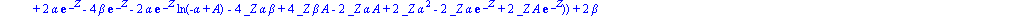 sol3 := NO2(t) = exp(RootOf(2*alpha^2*ln(-alpha+A)-2*alpha^2*ln(-2*beta+A)-2*alpha^2*ln(exp(_Z)+2*beta-alpha)-8*beta^2+4*t*k*beta^2*A*exp(_Z)+4*alpha*beta-12*t*k*beta^2*alpha*A+t*k*alpha^2*A*exp(_Z)+6...