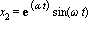 x[2] = exp(alpha*t)*sin(omega*t)