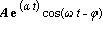 A*exp(alpha*t)*cos(omega*t-phi)