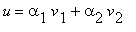 u = alpha[1]*v[1]+alpha[2]*v[2]