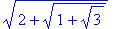 sqrt(2+sqrt(1+sqrt(3)))