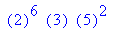 ``(2)^6*``(3)*``(5)^2