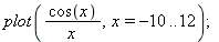 plot(cos(x)/x, x = -10 .. 12); 1