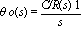 theta*o(s) = `C/R`(s)/s