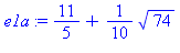 11/5+1/10*74^(1/2)