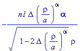 -n1*Delta*(rho/a)^alpha*alpha/((1-2*Delta*(rho/a)^alpha)^(1/2)*rho)