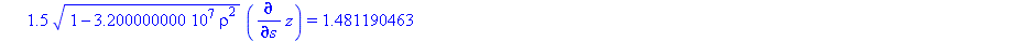 -48000000.00*rho*(diff(rho, s))^2/(1-32000000.00*rho^2)^(1/2)+1.5*(1-32000000.00*rho^2)^(1/2)*(diff(diff(rho, s), s))-1.5*(1-32000000.00*rho^2)^(1/2)*rho*(diff(phi, s))^2+48000000.00*rho/(1-32000000.0...