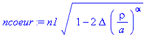 n1*(1-2*Delta*(rho/a)^alpha)^(1/2)