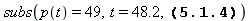 subs(p(t) = 49, t = 48.2, p(t) = 143/10*exp(a*t))