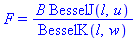 F = B*BesselJ(l, u)/BesselK(l, w)
