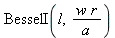 BesselI(l, w*r/a)