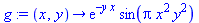 proc (x, y) options operator, arrow; exp(-y*x)*sin(Pi*x^2*y^2) end proc