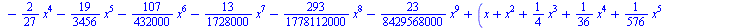 `+`(`*`(`^`(x, 2), `*`(`+`(`-`(2), `-`(`*`(3, `*`(x))), `-`(`*`(`/`(8, 9), `*`(`^`(x, 2)))), `-`(`*`(`/`(95, 864), `*`(`^`(x, 3)))), `-`(`*`(`/`(107, 14400), `*`(`^`(x, 4)))), `-`(`*`(`/`(91, 288000),...