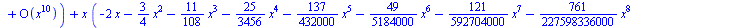 y(x) = `+`(`*`(_C1, `*`(x, `*`(series(`+`(1, x, `*`(`/`(1, 4), `*`(`^`(x, 2))), `*`(`/`(1, 36), `*`(`^`(x, 3))), `*`(`/`(1, 576), `*`(`^`(x, 4))), `*`(`/`(1, 14400), `*`(`^`(x, 5))), `*`(`/`(1, 518400...