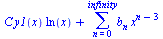 `+`(`*`(C, `*`(y1(x), `*`(ln(x)))), sum(`*`(b[n], `*`(`^`(x, `+`(n, `-`(3))))), n = 0 .. infinity))