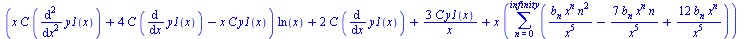 `+`(`*`(`+`(`*`(x, `*`(C, `*`(diff(diff(y1(x), x), x)))), `*`(4, `*`(C, `*`(diff(y1(x), x)))), `-`(`*`(x, `*`(C, `*`(y1(x)))))), `*`(ln(x))), `*`(2, `*`(C, `*`(diff(y1(x), x)))), `/`(`*`(3, `*`(C, `*`...