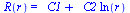 R(r) = `+`(_C1, `*`(_C2, `*`(ln(r))))