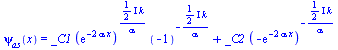 psi[as](x) = `+`(`*`(_C1, `*`(`^`(exp(`+`(`-`(`*`(2, `*`(alpha, `*`(x)))))), `/`(`*`(`*`(`/`(1, 2), `*`(I)), `*`(k)), `*`(alpha))), `*`(`^`(-1, `+`(`-`(`/`(`*`(`+`(`*`(`/`(1, 2), `*`(I))), `*`(k)), `*...