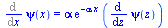 Diff(psi(x), x) = `*`(alpha, `*`(exp(`+`(`-`(`*`(alpha, `*`(x))))), `*`(diff(psi(z), z))))