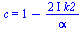 c = `+`(1, `-`(`/`(`*`(`+`(`*`(2, `*`(I))), `*`(k2)), `*`(alpha))))