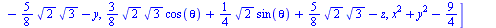 [`+`(`*`(`/`(3, 4), `*`(cos(theta))), `-`(`*`(`/`(1, 2), `*`(`^`(3, `/`(1, 2)), `*`(sin(theta))))), `-`(x)), `+`(`*`(`/`(3, 8), `*`(`^`(2, `/`(1, 2)), `*`(`^`(3, `/`(1, 2)), `*`(cos(theta))))), `*`(`/...