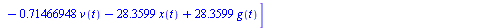 [diff(x(t), t) = v(t), diff(v(t), t) = `+`(`-`(`*`(3647.333890, `*`(x(t)))), `-`(`*`(99.48571587, `*`(v(t)))), `*`(3947.845868, `*`(aux(t))), `*`(3947.845868, `*`(g(t))), `*`(0.2385211688e-3, `*`(Fd(t...