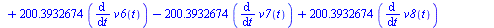 `+`(`*`(4192.5, `*`(diff(diff(y(t), t), t)))) = `+`(`-`(`*`(200.3932674, `*`(diff(v1(t), t)))), `*`(200.3932674, `*`(diff(v2(t), t))), `-`(`*`(200.3932674, `*`(diff(v3(t), t)))), `*`(200.3932674, `*`(...