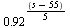 `^`(.92, `*`(`+`(s, `-`(55)), `/`(1, 5)))