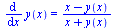 diff(y(x), x) = `/`(`*`(`+`(x, `-`(y(x)))), `*`(`+`(x, y(x))))