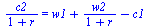 `/`(`*`(c2), `*`(`+`(1, r))) = `+`(w1, `/`(`*`(w2), `*`(`+`(1, r))), `-`(c1))
