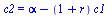 c2 = `+`(alpha, `-`(`*`(`+`(1, r), `*`(c1))))