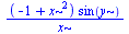 `/`(`*`(`+`(`-`(1), `*`(`^`(x, 2))), `*`(sin(y))), `*`(x))