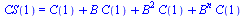 CS(1) = `+`(C(1), `*`(B, `*`(C(1))), `*`(`^`(B, 2), `*`(C(1))), `*`(`^`(B, n), `*`(C(1))))