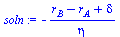 `+`(`-`(`/`(`*`(`+`(r[B], `-`(r[A]), delta)), `*`(eta))))