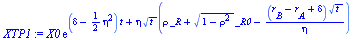 `*`(X0, `*`(exp(`+`(`*`(`+`(delta, `-`(`*`(`/`(1, 2), `*`(`^`(eta, 2))))), `*`(t)), `*`(eta, `*`(`^`(t, `/`(1, 2)), `*`(`+`(`*`(rho, `*`(_R)), `*`(`^`(`+`(1, `-`(`*`(`^`(rho, 2)))), `/`(1, 2)), `*`(_R...