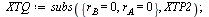 `:=`(stdrift, solve(`+`(xtdrift, `*`(eta, `*`(nu))) = 0, nu)); 1; `:=`(XTP3, subs({R3 = `+`(R3, `*`(stdrift, `*`(sqrt(t)))), delta = xtdrift}, XT)); 1; ExpectedValue(XTP3); 1; `:=`(XTQ, subs({r[A] = 0...