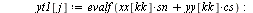 `:=`(j, 0); -1; for k from 0 to `+`(z1, `-`(1)) do `:=`(phi, `+`(`/`(`*`(2, `*`(Pi, `*`(k))), `*`(z1)))); `:=`(cs, cos(phi)); `:=`(sn, sin(phi)); for kk to `+`(`*`(2, `*`(n)), `-`(1)) do `:=`(j, `+`(j...