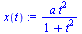 `:=`(x(t), `/`(`*`(a, `*`(`^`(t, 2))), `*`(`+`(1, `*`(`^`(t, 2))))))