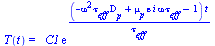 T(t) = `*`(_C1, `*`(exp(`/`(`*`(`+`(`-`(`*`(`^`(omega, 2), `*`(tau[eff], `*`(D[p])))), `*`(mu[p], `*`(epsilon, `*`(i, `*`(omega, `*`(tau[eff]))))), `-`(1)), `*`(t)), `*`(tau[eff])))))